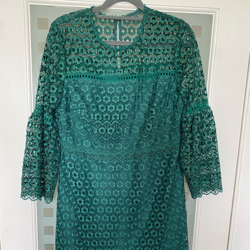 J. Crew Daisy Lace Emerald Dress 6